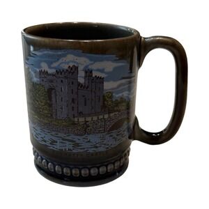 Vintage Irish Porcelain Bunratty Castle Mug Made in Ireland Green Blue Glazed